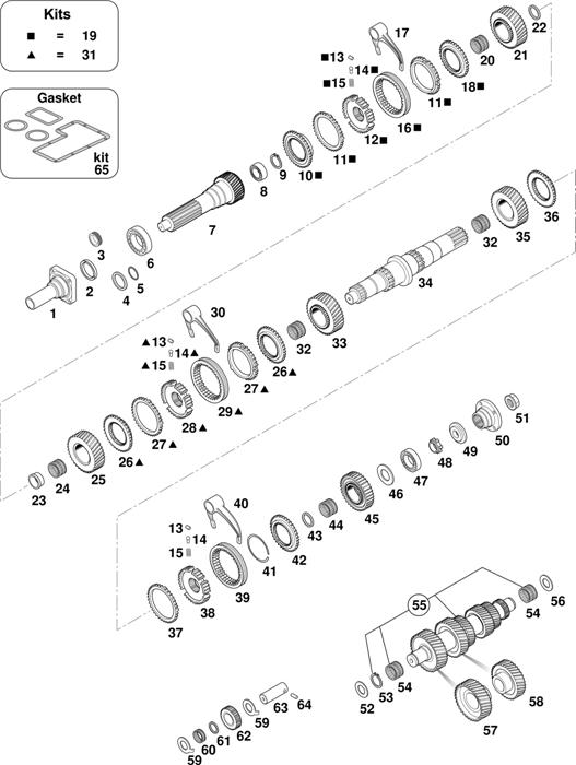 Iveco-30 — Gearbox 2838.5 - Vehicle Type EUROCARGO: 60E10 / 60E12 / 60E14 / 65E10 / 65E12 / 65E12H / 65E14 / 75E12 / 75E14