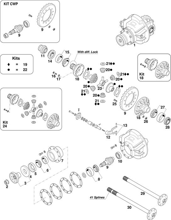 Iveco-30 — Axles Eurocargo Rockwell 130E (with diff.lock): 120E15/15H/18/18H/21H/23 / 130E15/18/23 / 260E23 / TECTOR 130E18 / 130E24