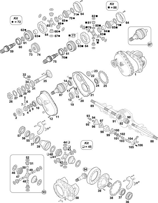MAN-56 — Intermediate Axle - 1st Generation - Axle with Ring Gear � 233 mm: HD7-1080 / HD7-1380
