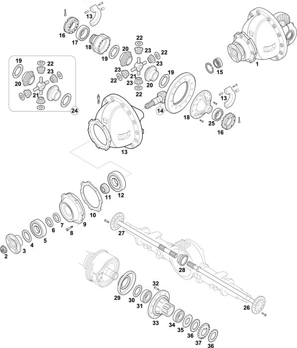 MAN-56 — Rear Axle - 2nd Generation - Axle with Ring Gear � 425 mm: HY-1175