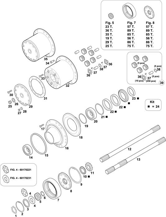 Mercedes-Benz-60 — REAR AXLES HUBS: HL 7/1 DL-10 / HL 7/3 D-10 / HL 7/4 D-10 / HL 7/18 D-13