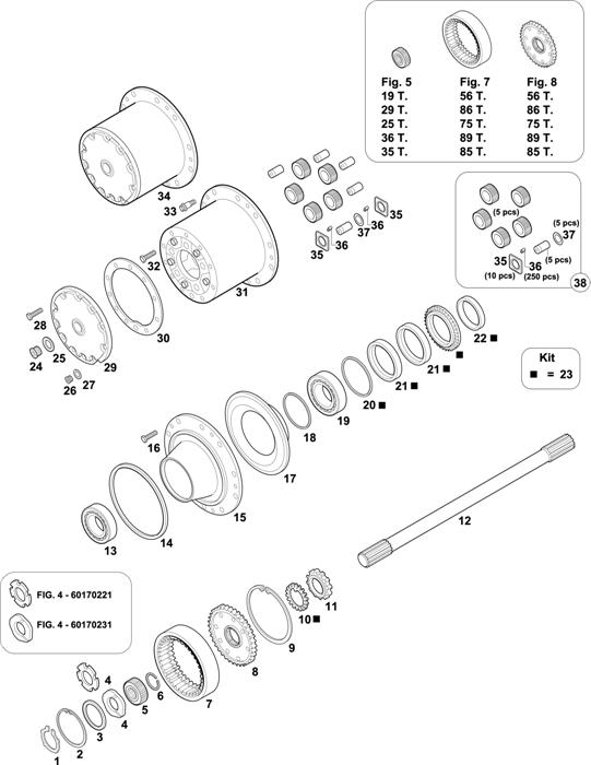 Mercedes-Benz-60 — REAR AXLES HUBS: HL 7/1 D-10 / HL 7/26 D-12,3 / HL 7/26 DL-12,3 / HL 7/1 DL-10 / HL 7/26 D-11,5