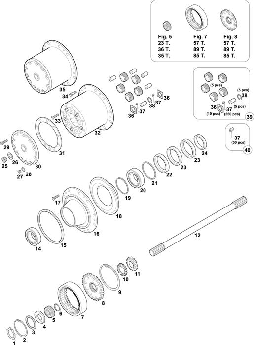 Mercedes-Benz-60 — REAR AXLES HUBS: HL 7/07 D-10 / HL 7/013 D-16 / HL 7/015 D-13 / HL 7/07 DL-10 / HL 7/015 DL-13