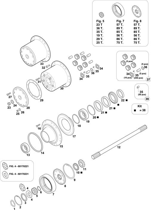 Mercedes-Benz-60 — REAR AXLES HUBS: HL 7/021 D-10 / HL 7/013 D-16 / HL 7/015 D-13 / HL 7/07 D-11,5