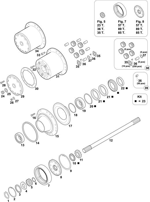 Mercedes-Benz-60 — REAR AXLES HUBS: HL 7/015 DL-13 / HL 7/07 D-11,5 / HL 7/07 DL-11,5 / HL 7/015 D-13 / HL 7/024 D-12,3