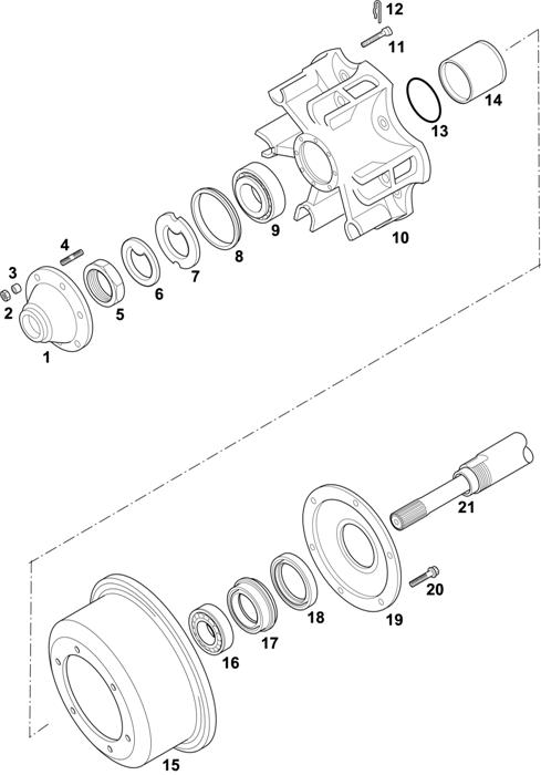 Scania-74 — HUBS FOR AXLES R 653 / RB 652: AD 80 RAYS WHEEL
