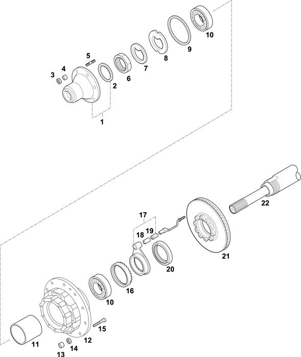 Scania-74 — HUBS FOR AXLE R 560: ADA 1100 / AD/ADA 1300 / ADA 1302,ABS/EBS