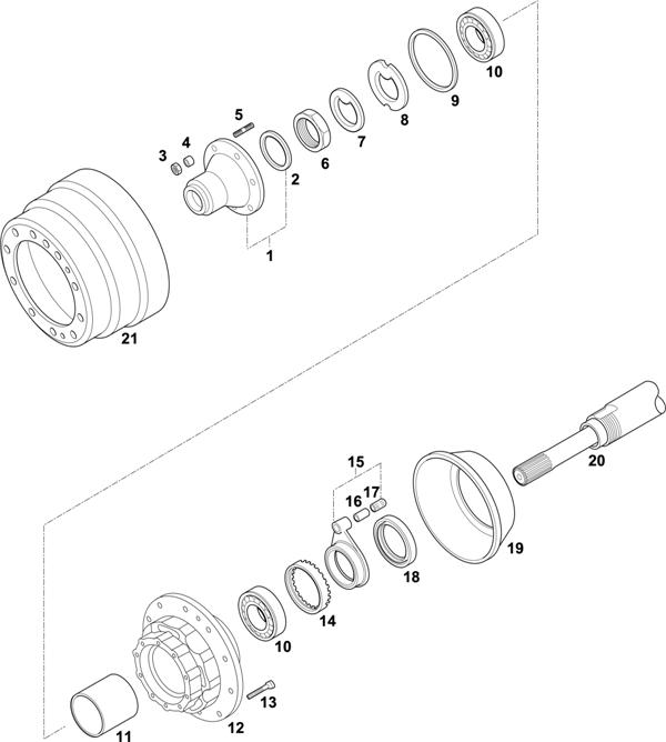 Scania-74 — HUBS FOR AXLES R 782: AD/ADA 1300 / ADA 1302, ABS