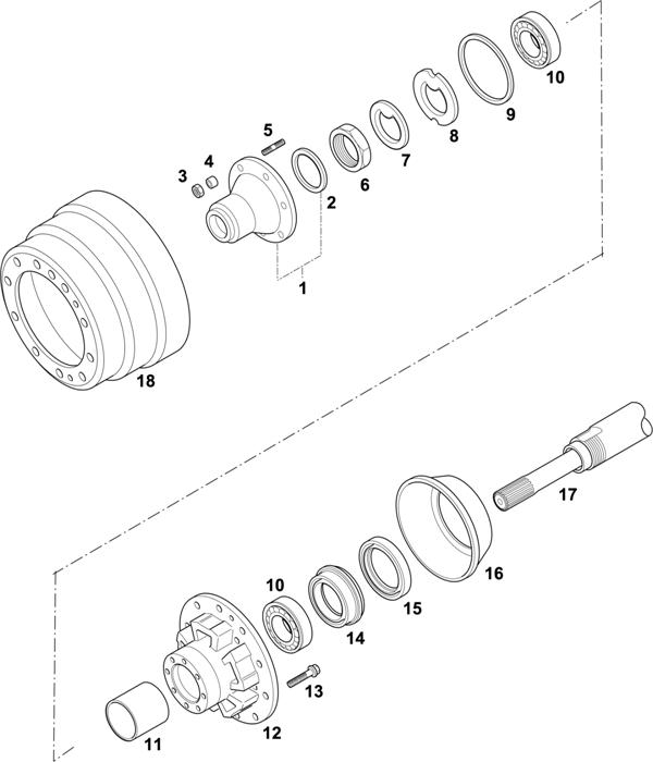 Scania-74 — HUBS FOR AXLES RV 654/760/761: ADA 90 DISC WHEEL