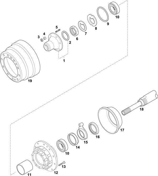 Scania-74 — HUBS FOR AXLES RB 660: AD/ADA 1300, ABS, DISC WHEEL, BRAKE DRUM