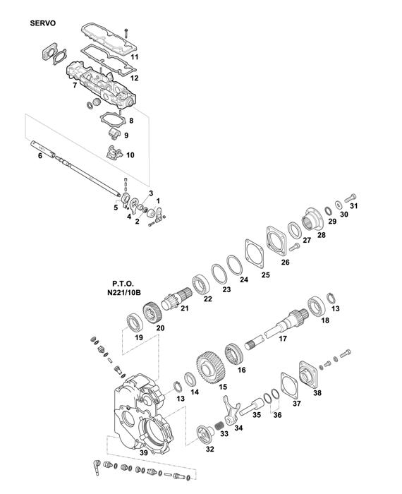 ZF-95 — 1341 - 16S 1620 TD / 16S 1625 TD / 16S 162 TD IT / 16S 1621 TD IT / SELECTOR MECHANISM - P.T.O. (POWER TAKE OFF)