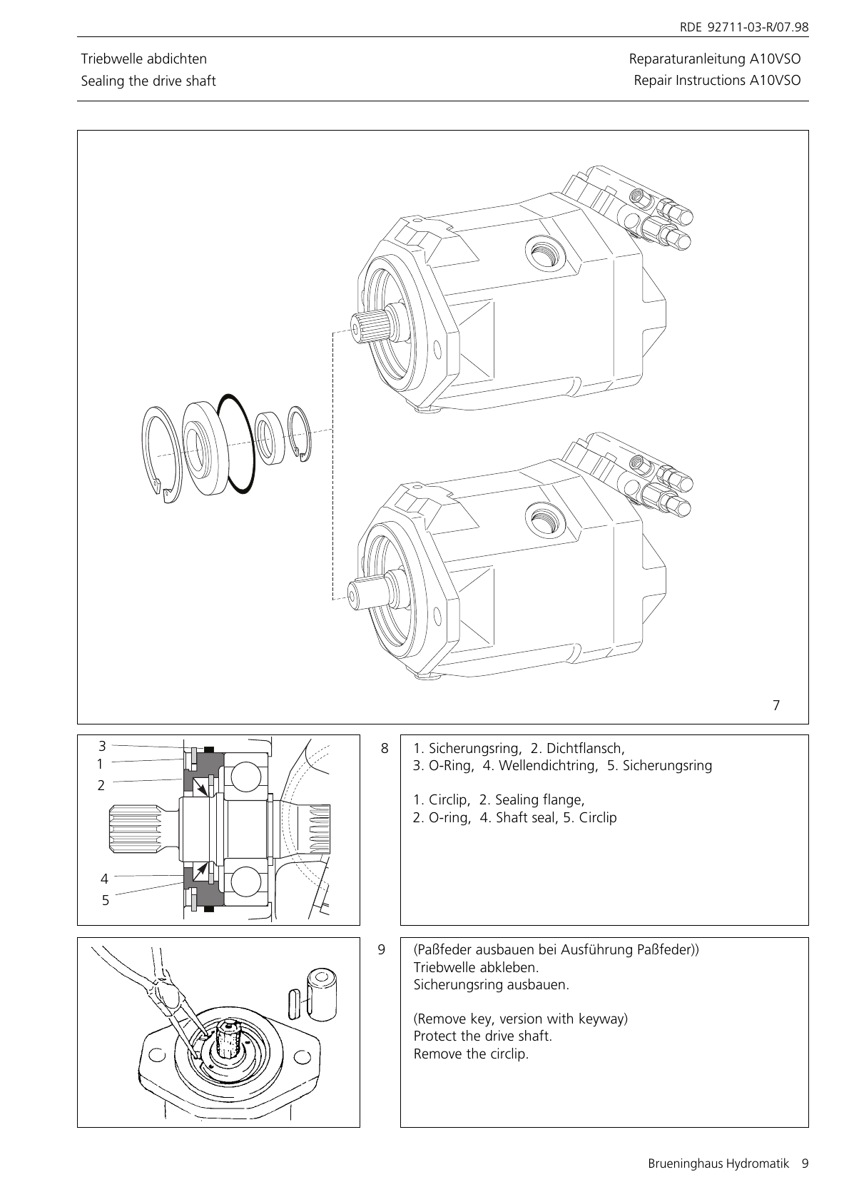 Bosch Rexroth A10VSO — манжета вала